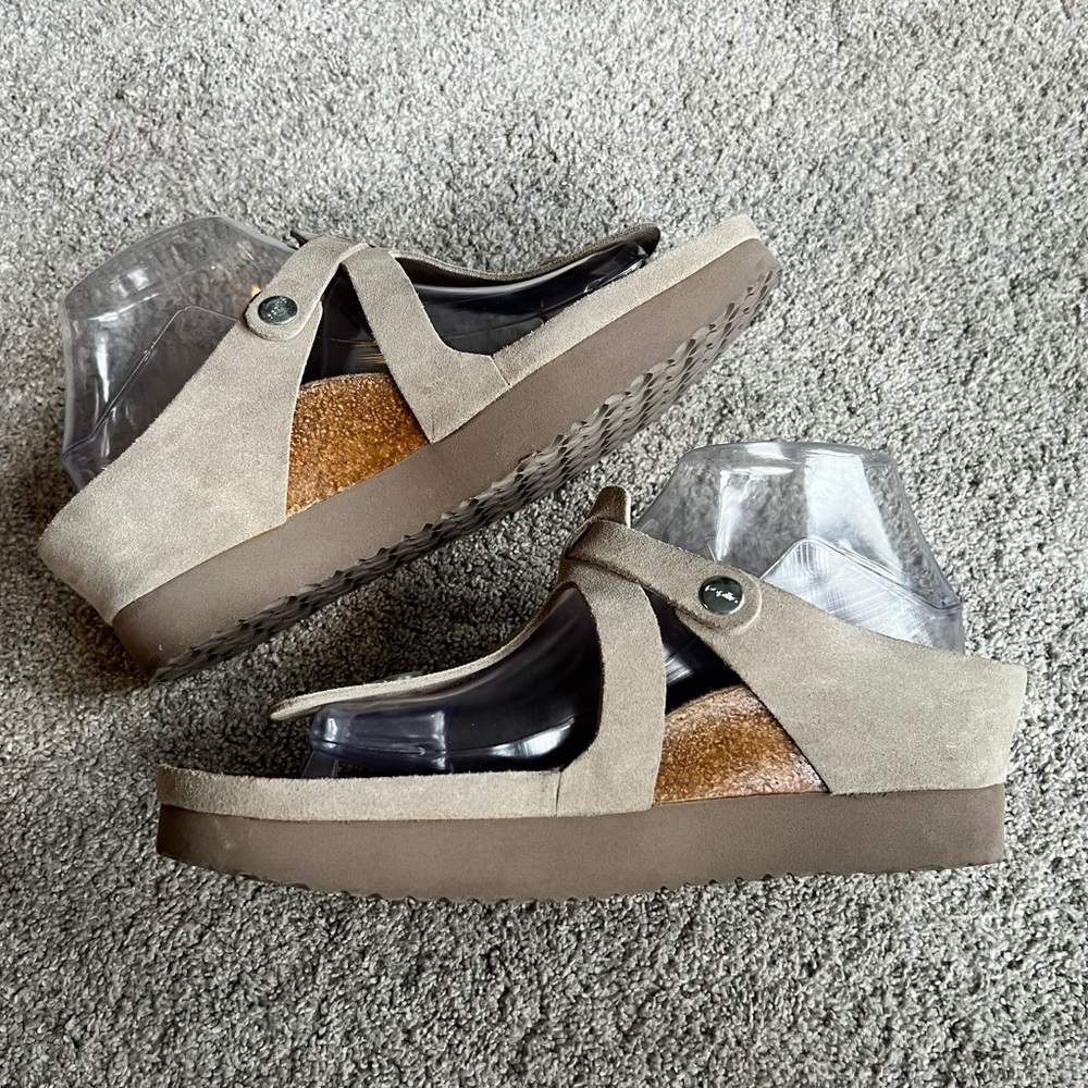 Birkenstock Papillio Gizeh Luna Wedge Size 41 Slip On Thong Sandals WORE 2X - Picture 4 of 8